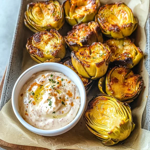 Air Fryer Artichoke Hearts with Garlic Aioli (Keto and Low Carb)
