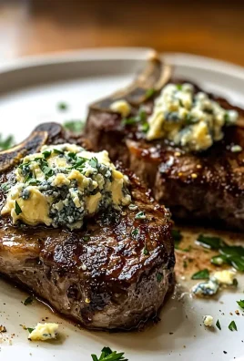 Air Fryer Cheesy Garlic Steaks with Blue Cheese Butter Recipe