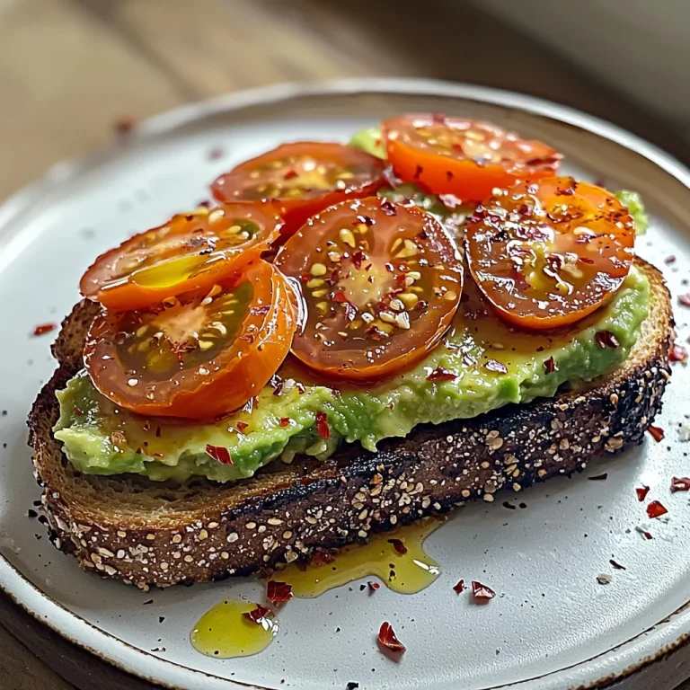 Avocado Tomato Toast with Chili Flakes