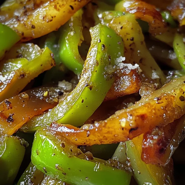 Caramelized green bell peppers
