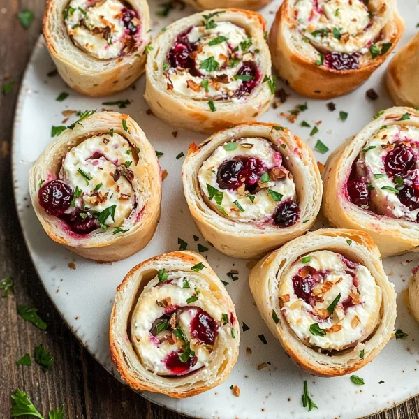 Cranberry Feta Pinwheels with Cream Cheese