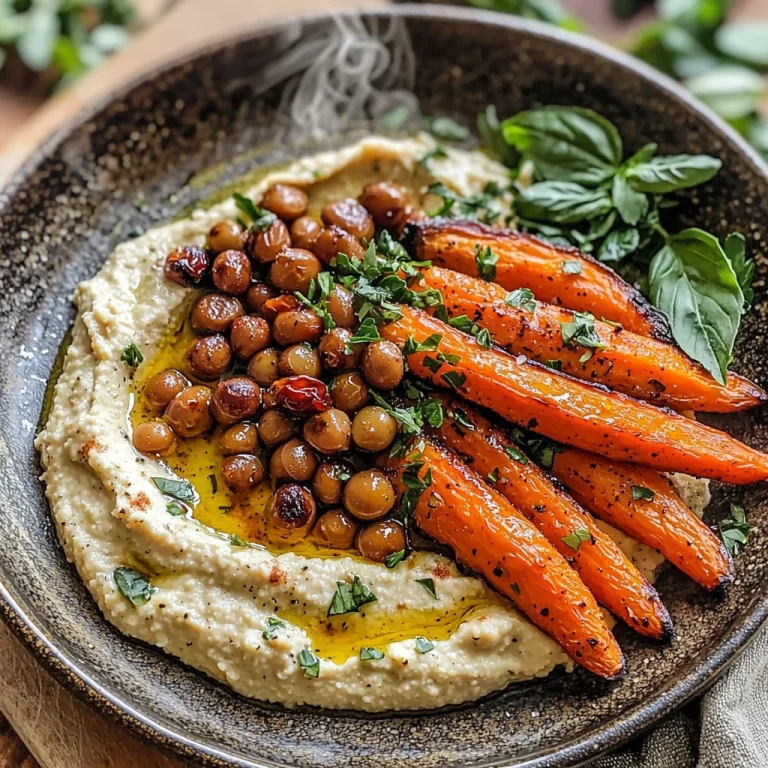 Delicious Roasted Carrot and Lentil Salad with Hummus Recipe