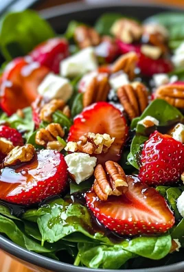 Delicious Spinach Strawberry Salad with Pecans and Feta Recipe
