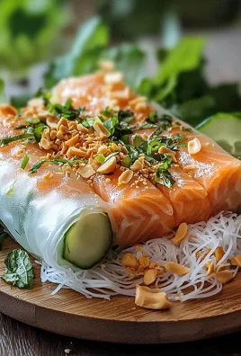 Delicious Vietnamese Baked Salmon Spring Rolls