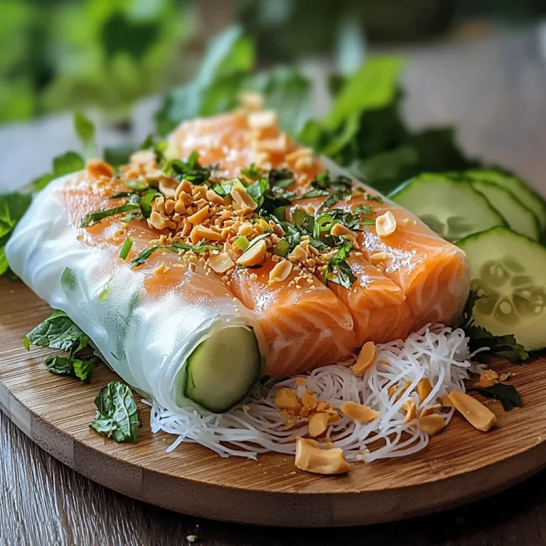 Delicious Vietnamese Baked Salmon Spring Rolls