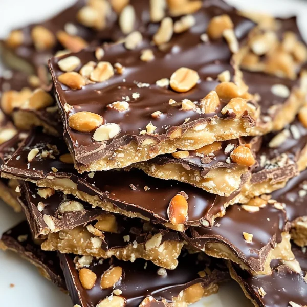 Healthier Peanut Butter Chocolate Cracker Bark