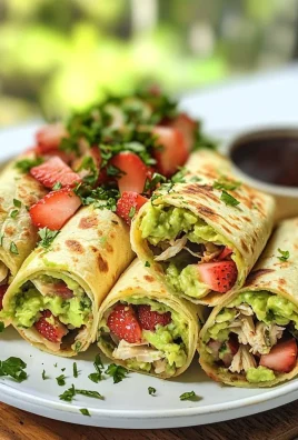 Keto Avocado Chicken Strawberry Salad Rollups