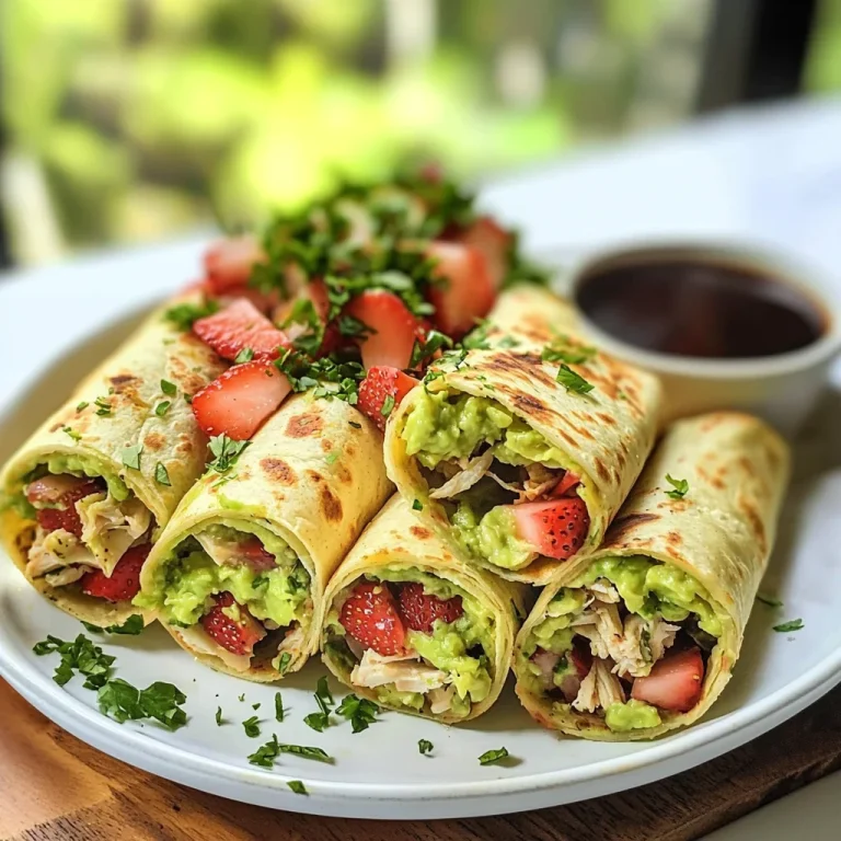 Keto Avocado Chicken Strawberry Salad Rollups
