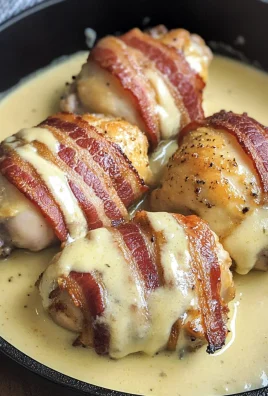 Keto Bacon-Wrapped Chicken in Cheese Sauce