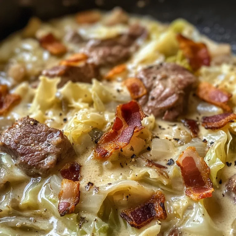 Keto Pork and Cabbage in Creamy Bacon Sauce