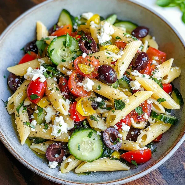 Lemon Herb Mediterranean Pasta Salad
