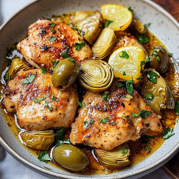 Mediterranean Lemon Chicken with Artichokes & Olives