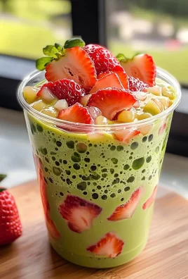 Strawberry Matcha Sago
