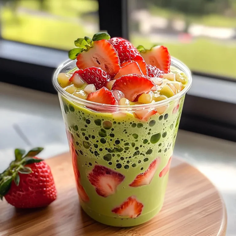 Strawberry Matcha Sago