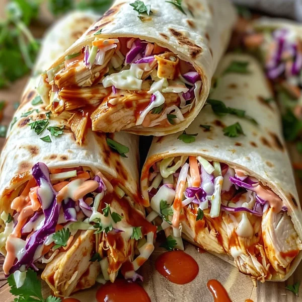 BBQ Chicken Coleslaw Wraps