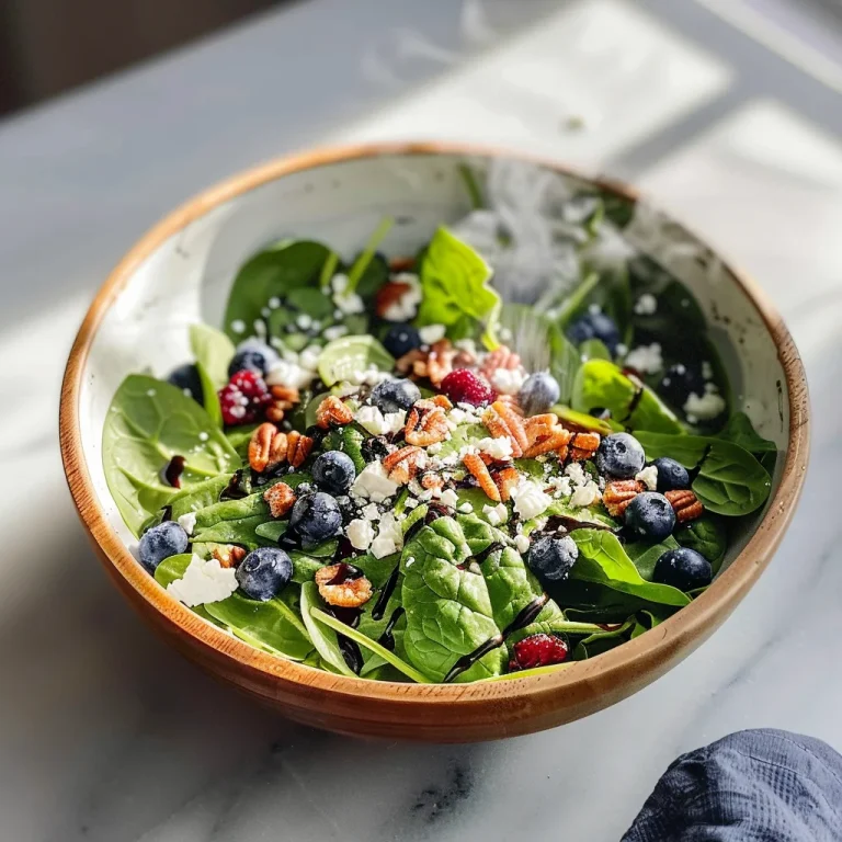 Blueberry Spinach Salad with Honey Balsamic Dressing
