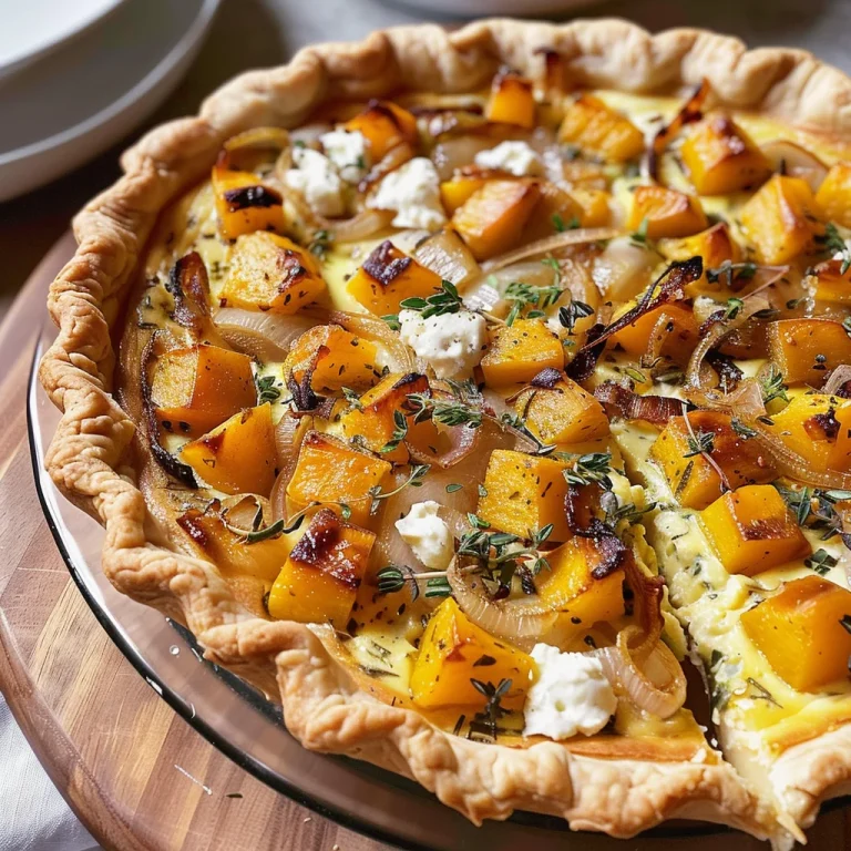Butternut Squash, Caramelized Onion, and Goat Cheese Quiche