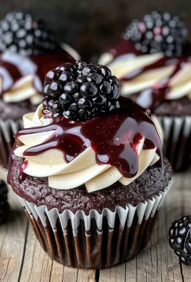 Decadent Dark Chocolate Blackberry Cupcakes