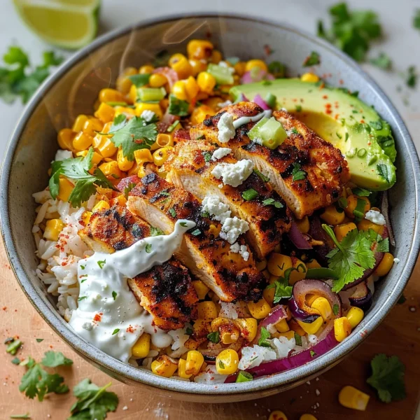 Delicious Street Corn Chicken Rice Bowl Recipe