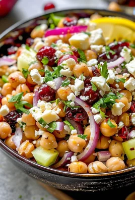 Feta & Cranberry Chickpeas with Lemon Vinaigrette