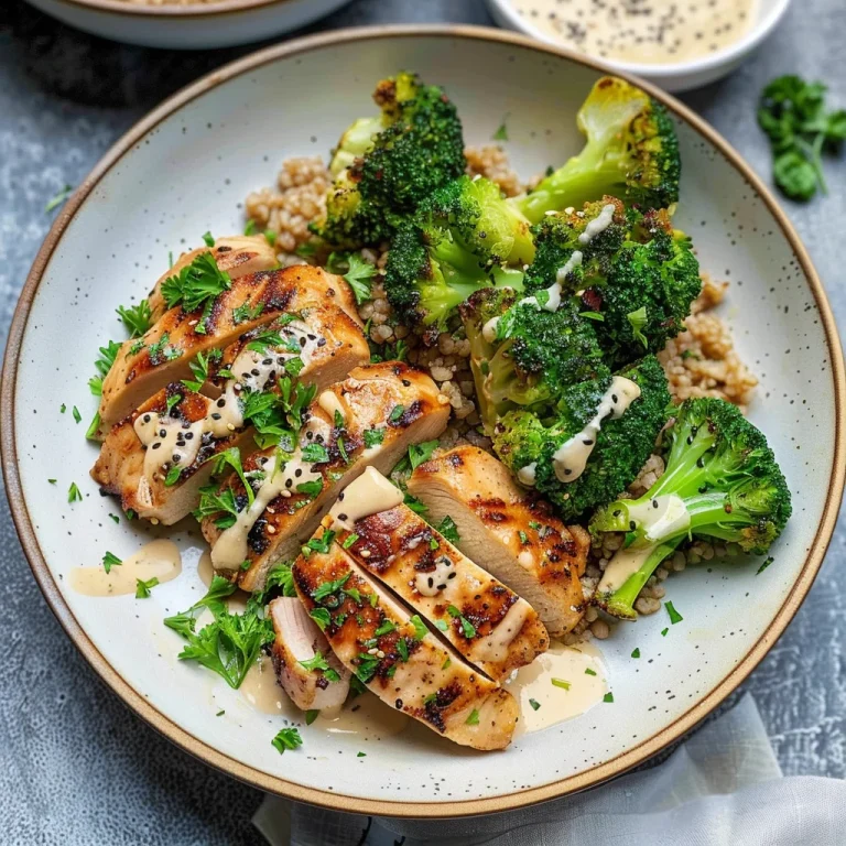 Grilled Chicken & Broccoli Bowls With Creamy Garlic Sauce Delight Your Taste Buds!