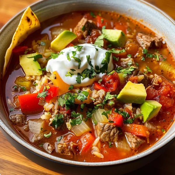 Mexican Beef and Rice Soup