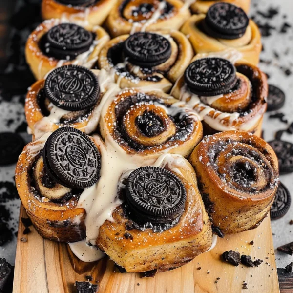 Oreo Cookies and Cream Cinnamon Rolls