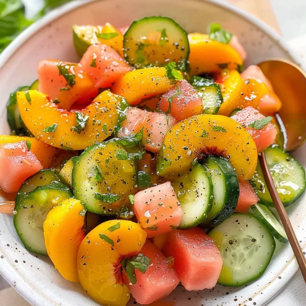 Peach Watermelon Salad Without Feta