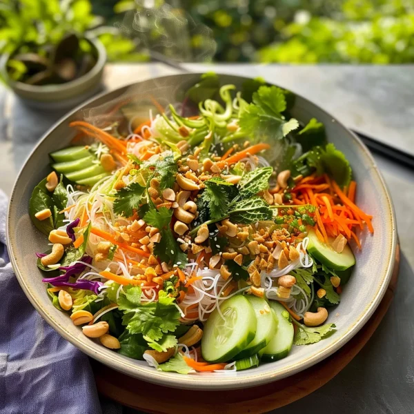 Spring Roll Salad with Peanut Dressing
