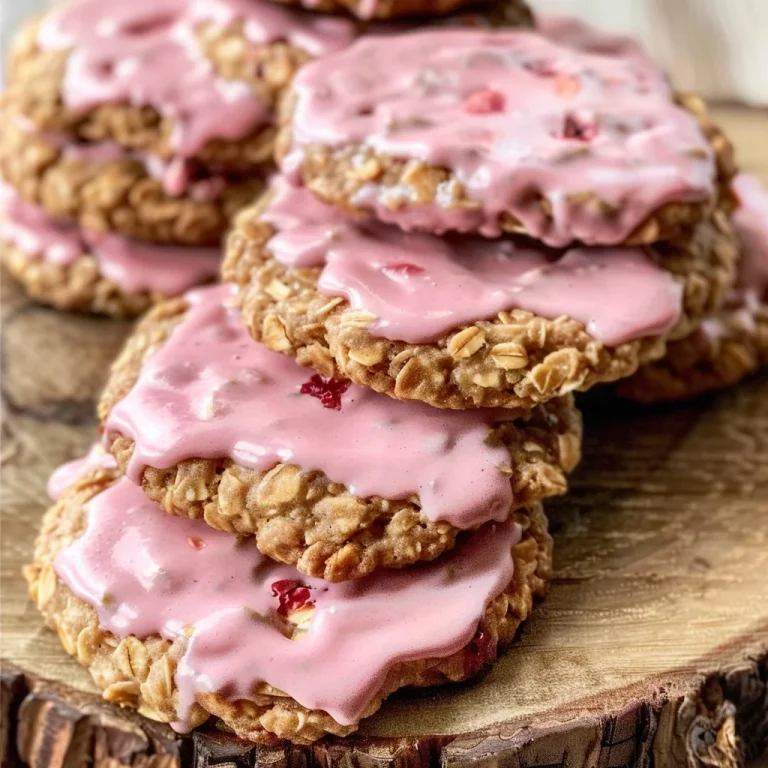 Strawberry Iced Oatmeal Cookies Recipe