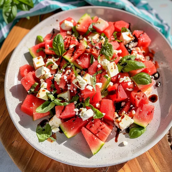 Watermelon Basil Feta Salad