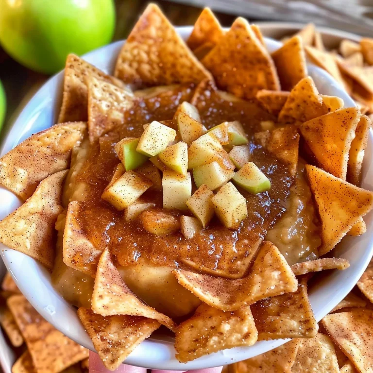 Apple Pie Dip with Cinnamon Sugar Tortilla Chips