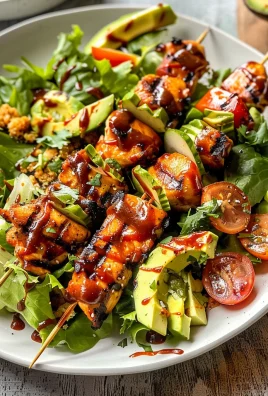 BBQ Chicken Skewer Salad