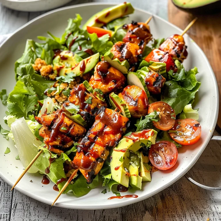 BBQ Chicken Skewer Salad