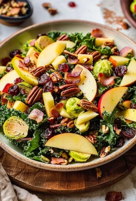 Brussels Sprout, Kale + Apple Salad with Sharp Cheddar + Bacon