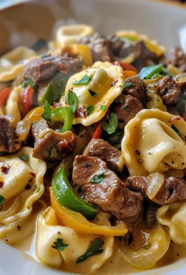 Cheesesteak Tortellini in Rich Provolone Sauce