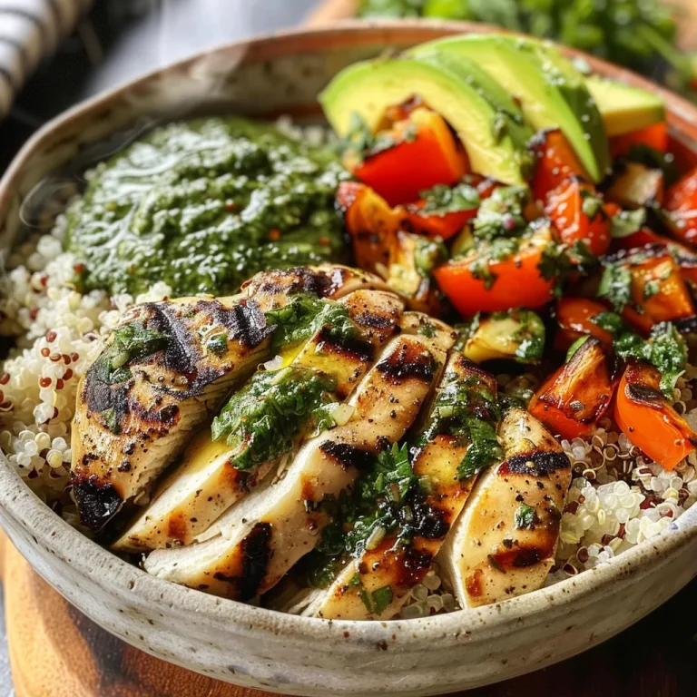 Chimichurri Grilled Chicken Bowl with Garlic Sauce