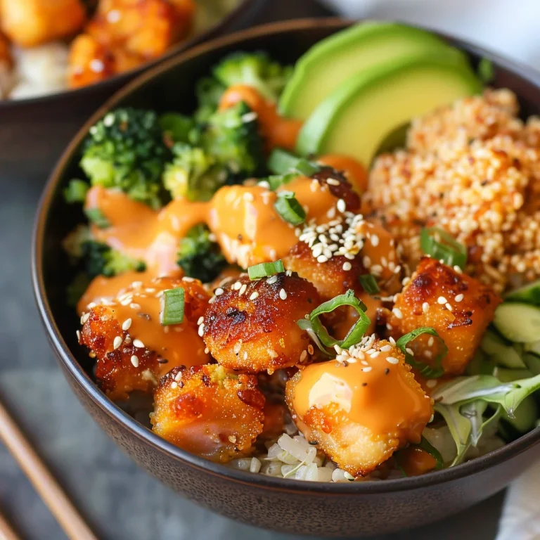 Crispy Bang Bang Salmon Bites Bowls