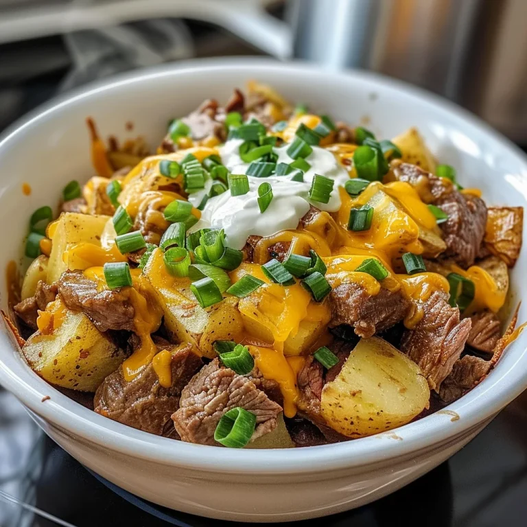 Crockpot Loaded Steak and Potato Bake