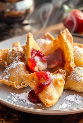 Deep-Fried Strawberry Cheesecake Stuffed Wonton Bites: Irresistibly Crispy!