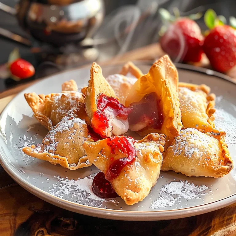 Deep-Fried Strawberry Cheesecake Stuffed Wonton Bites: Irresistibly Crispy!