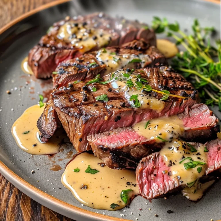 French Seared Steak with Cognac Cream Sauce