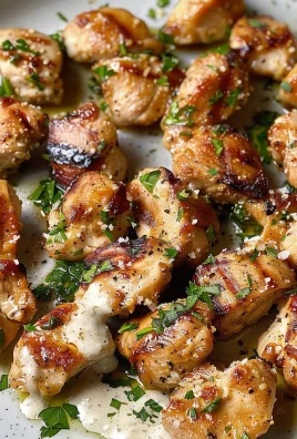 Grilled Chicken Bites with Creamy Garlic Sauce