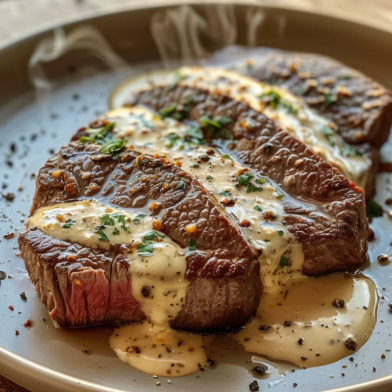Juicy Steak with Creamy Garlic Sauce