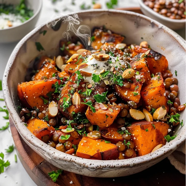 Roasted Sweet Potato Salad with Lentils