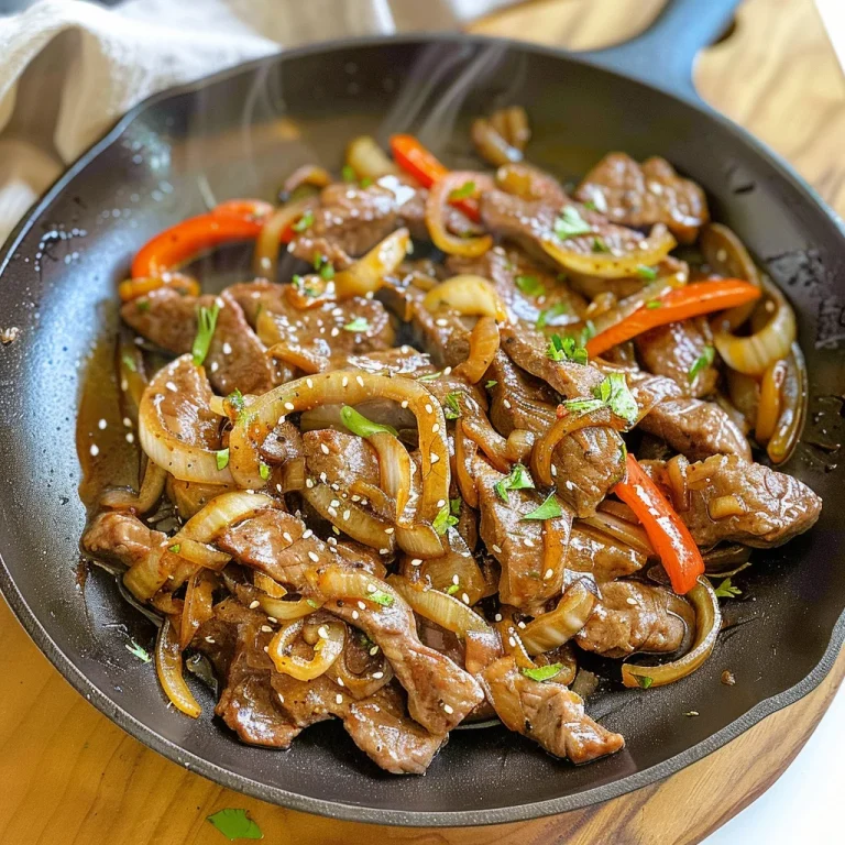 Sizzling Chinese Pepper Steak with Onions