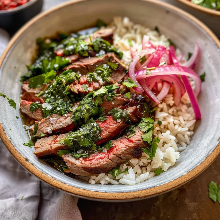 Skirt Steak Rice Bowls with Chimichurri Sauce