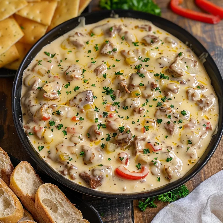 Slow Cooker Philly Cheesesteak Dip