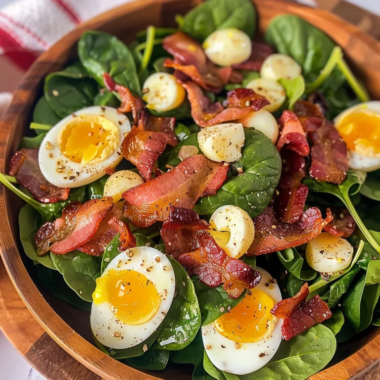 Spinach Salad with Bacon and Eggs