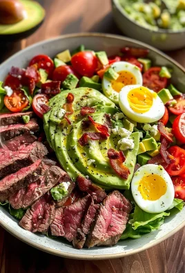 Steak Cobb Salad with Creamy Avocado Dressing {Whole30, Keto}